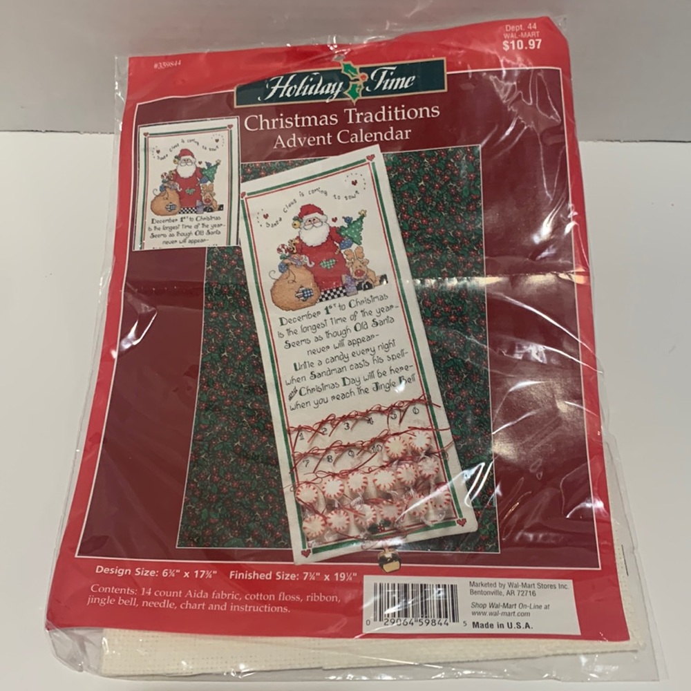 Holiday Time Christmas Traditions Advent Calendar Cross Stitch Kit